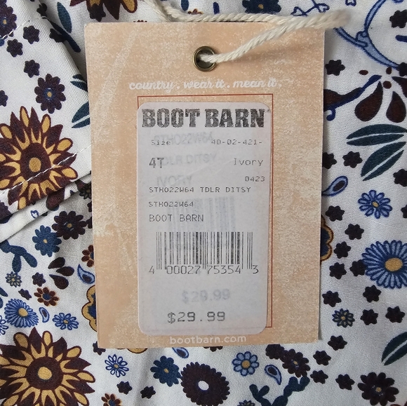 Boot Barn Girls Floral Button Down Western Pearl Snap Button Ditsy Floral Top - Picture 3 of 15